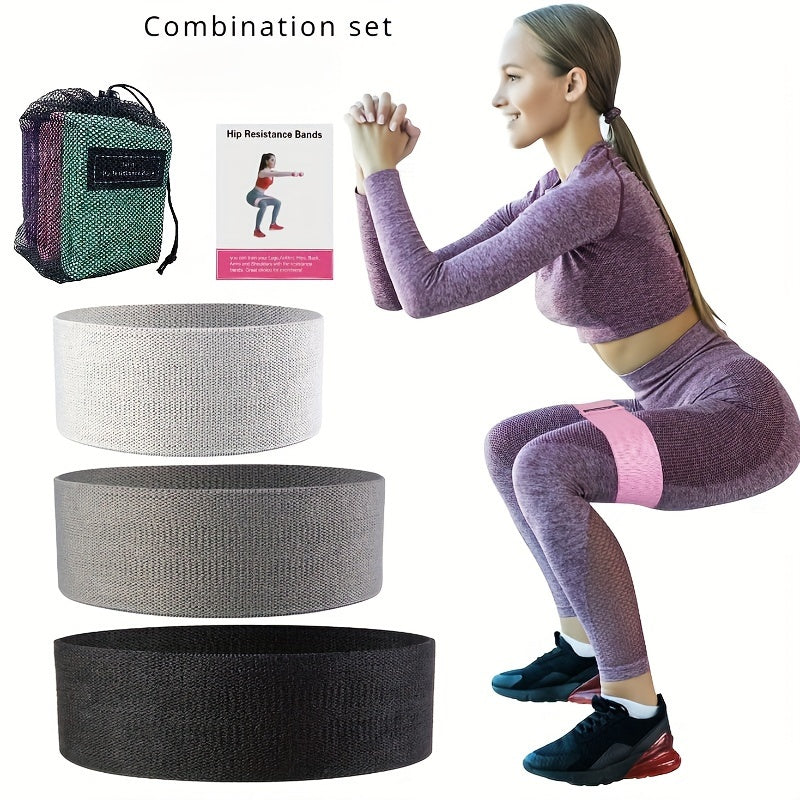 3pcs Yoga Resistance Belts for Hip Lifting Pilates Deep Squat Training