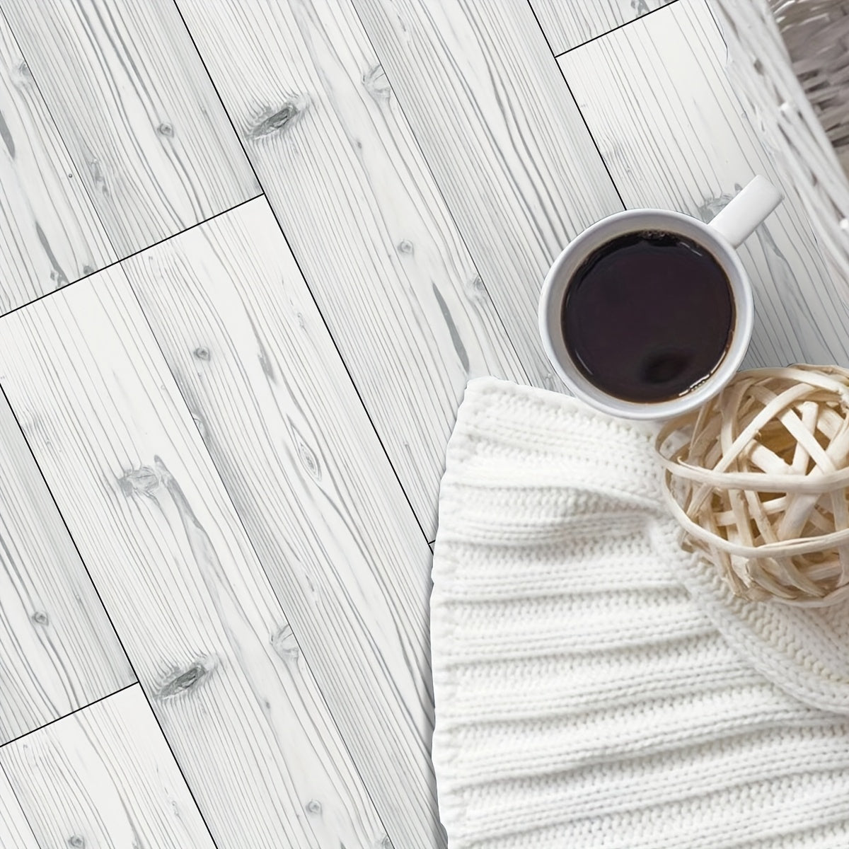 6PCS 15 01 40 01cm Wood Grain Floor Sticker, Waterproof Non-slip Tile Sticker