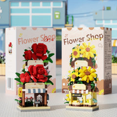 Building Block Street Corner Flower Shop Desktop Decoration