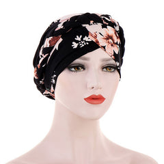 Floral Braid Turban Cap Head Wrap For Women Pre Tied