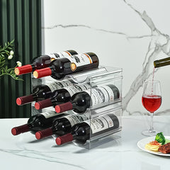 Stackable Plastic Wine Racks 3-4 Layers - Kitchen & Pantry Organizer