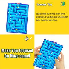 Marble Maze Fidget Toy - Sensory Travel Game for Fine Motor Skills