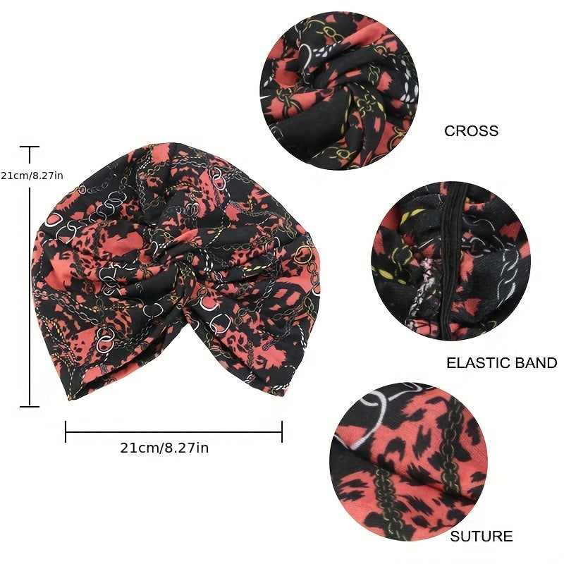 Paisley Plaid Print Turban Cap Boho Bonnet Head Wrap