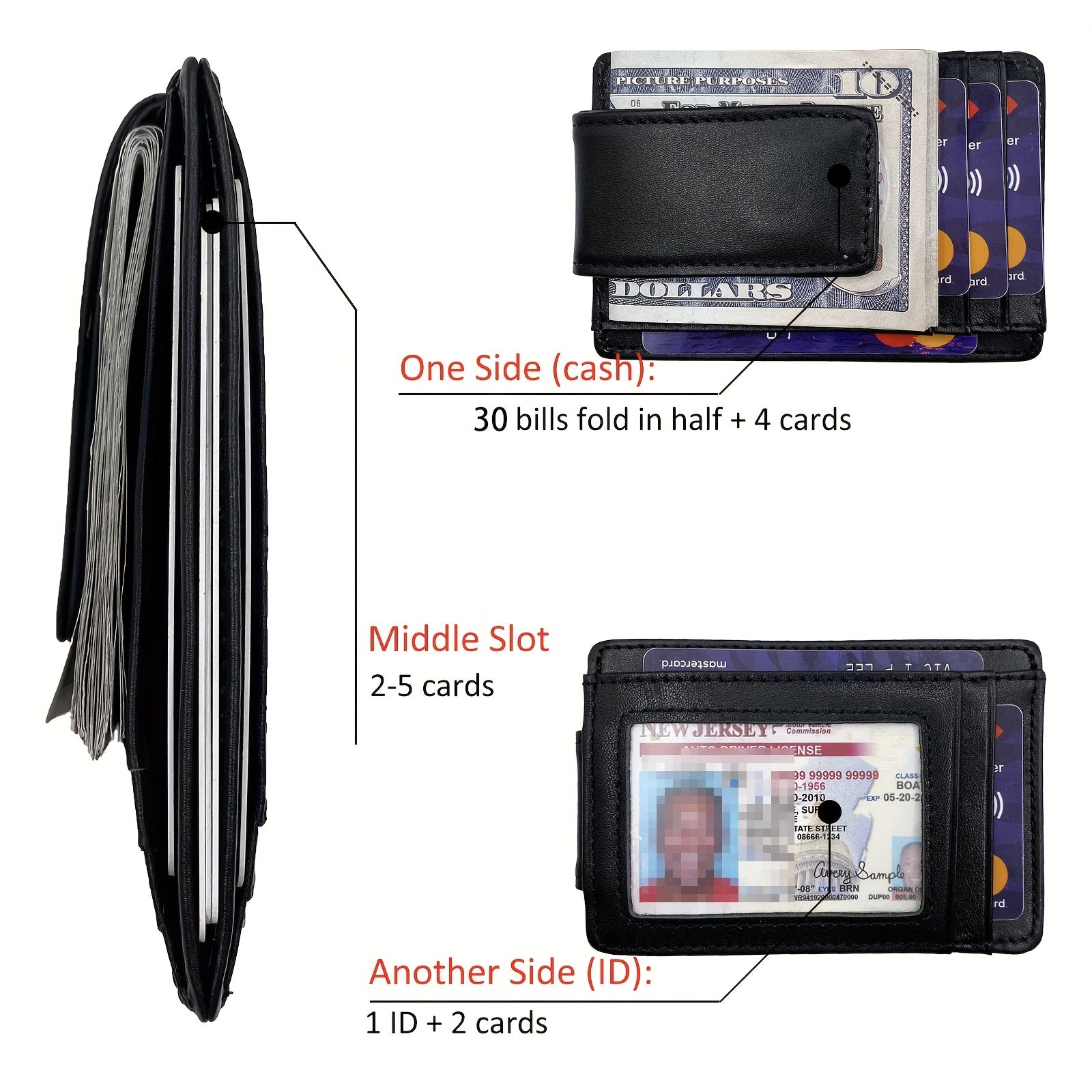 Leather Card Holder Casual Large Capacity Card Holder