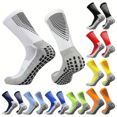 Breathable Football Socks Non-slip Silicone Mid-calf Training Socks