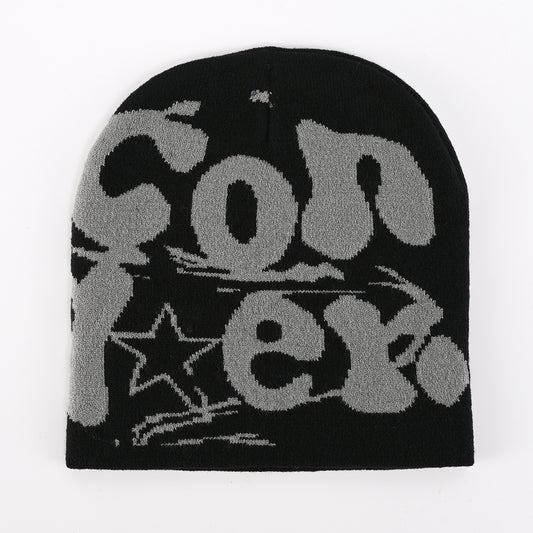 Y2K Hip Hop Beanie Unisex Knit Cap Warm Winter Ski Hat