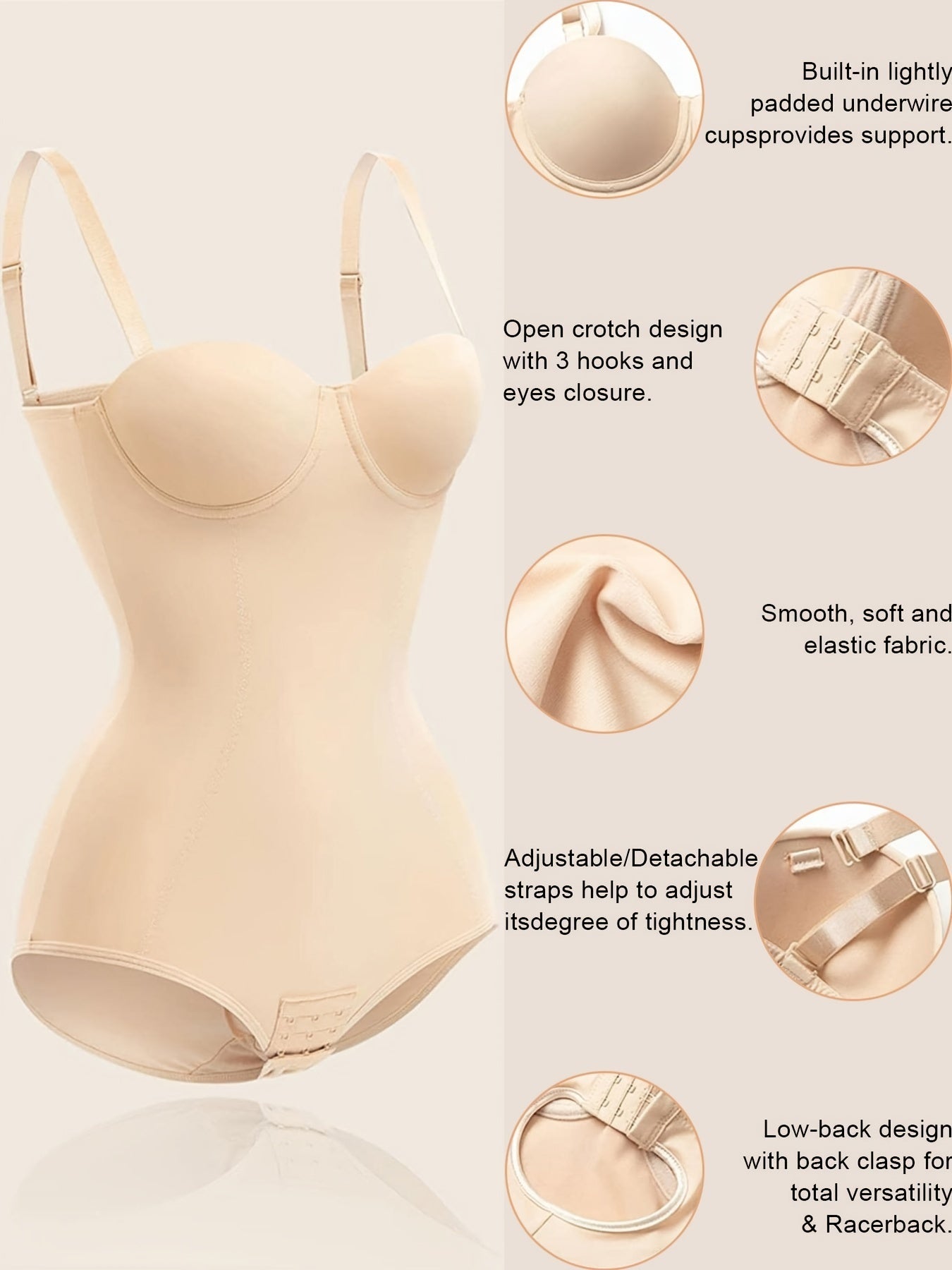 Women's Bodysuit Shapewear Tummy Control Cami Body Shaper
