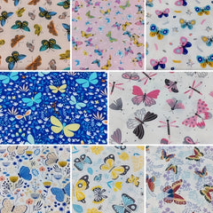 Butterfly Printing Twill Cotton Fabric Set for DIY Sewing Quilting