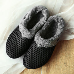 Men's Warm Fleece Cozy Slides Slippers Comfortable Non slip Home Shoes