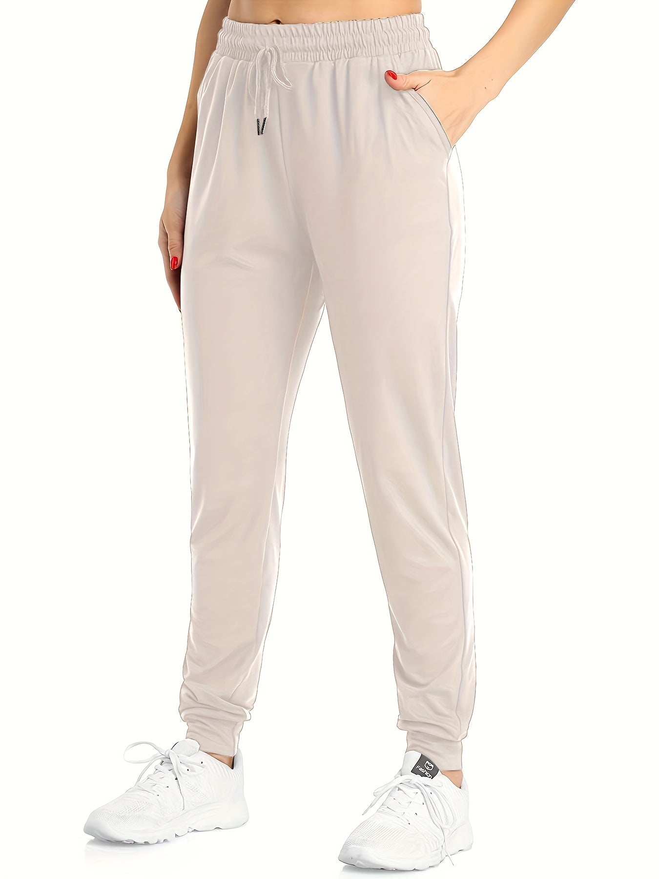Solid Drawstring Joggers - Women's Casual Pants