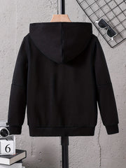 Boys Zip Up Hooded Sweatshirt Long Sleeve Hoodie Gym Sports Jacket