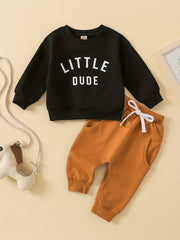 LITTLE DUDE Baby's Outfit Long Sleeve Top Trousers Set
