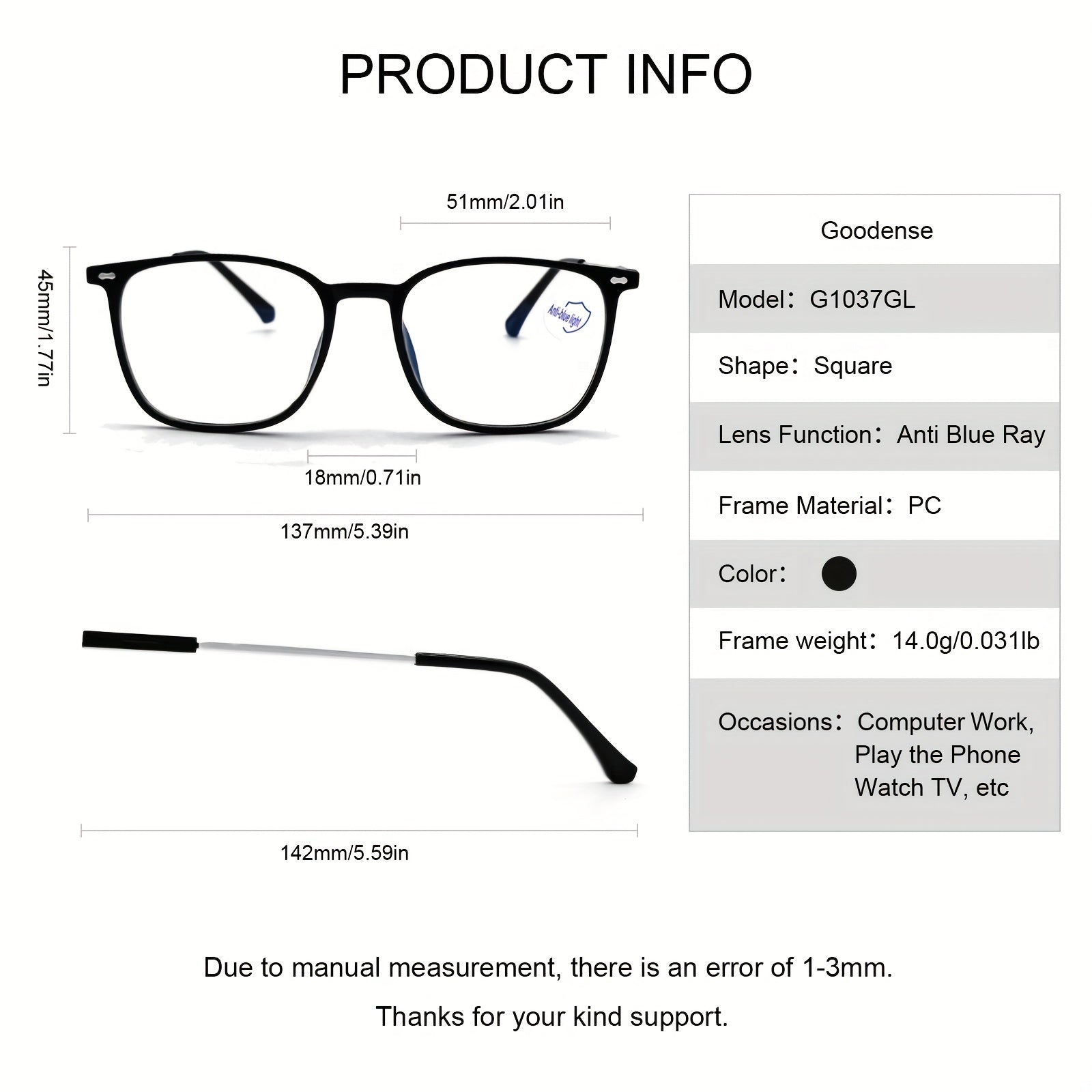 Men's Decorative Glasses Anti Light Reading Glasses