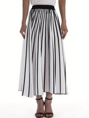 Striped Print Skirts Casual High Waist Versatile Skirts Women's Clothing