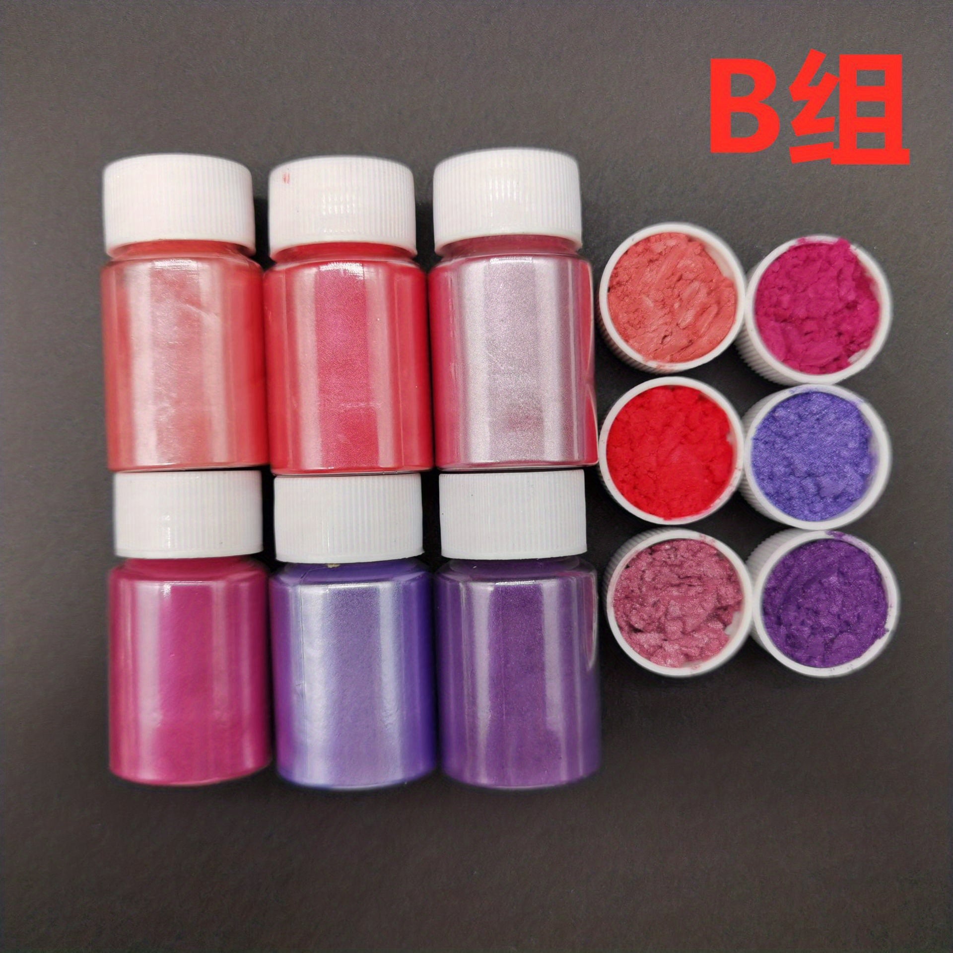 6-Color Faux Pearl Powder Flash Pigment Kit 10g Bottle for DIY Crafts