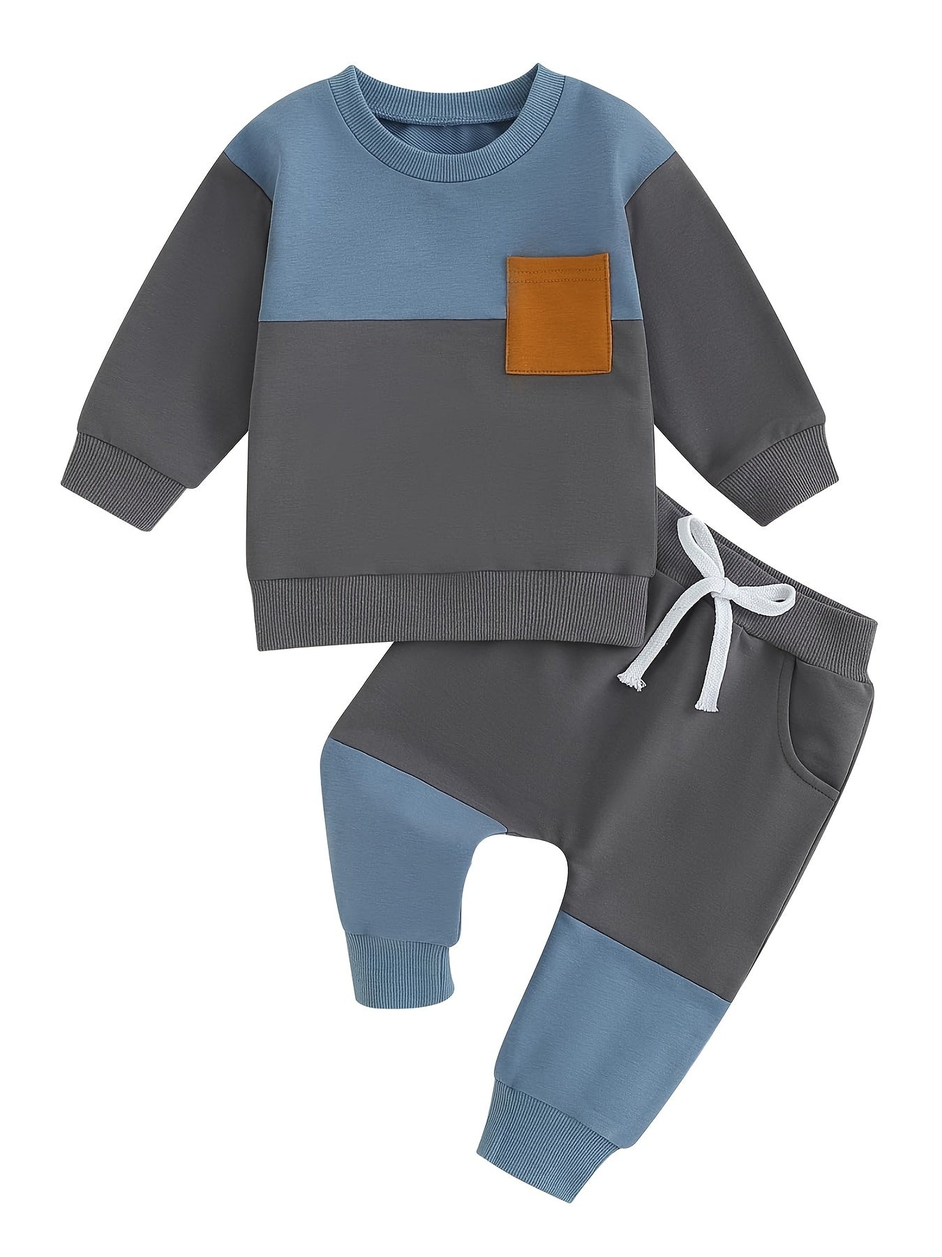 Toddler Boys Fall Winter Sweatshirt Jogger Pants Set