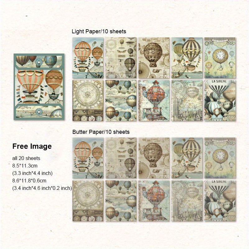 30 Pcs Vintage Scrapbook Paper Book for DIY Scrapbooking & Journaling