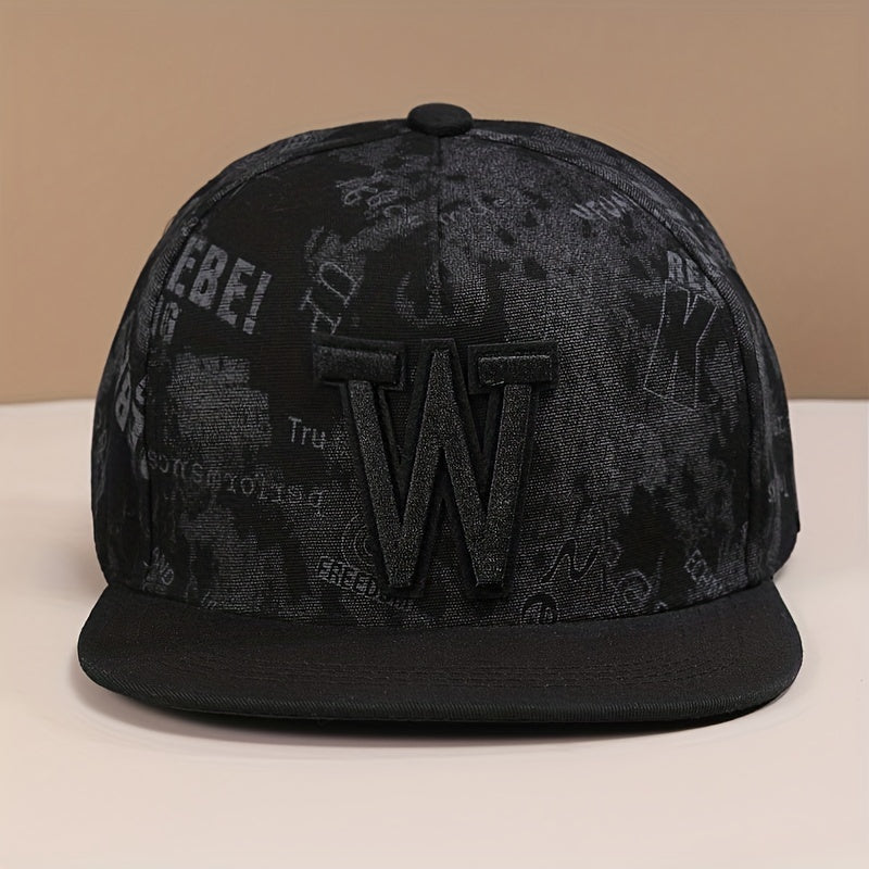 Classic Punk Hip Hop Baseball Cap Flat Brimmed Hat 100% Cotton Snapback