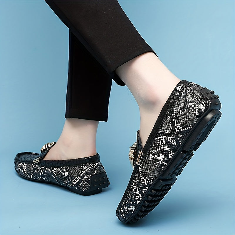 Men's Camo Print Slip On Loafers Smart Casual Dress Shoes