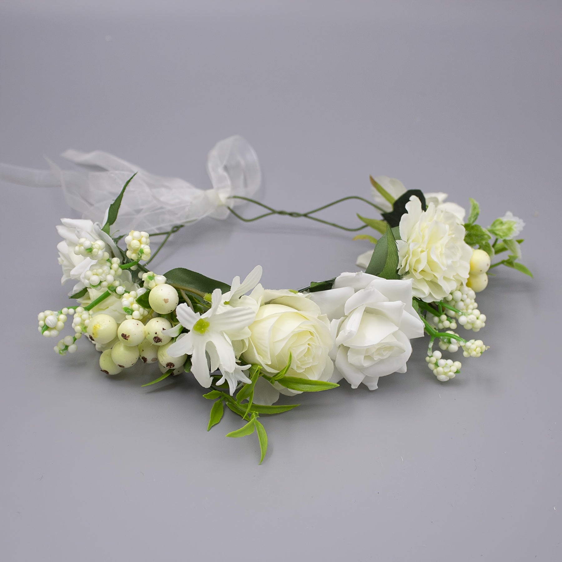Romantic Princess Floral Crown Bridal Headband Bridesmaid Gift