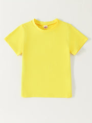 7pcs Boy's Solid Comfy T Shirt for Outdoor Summer