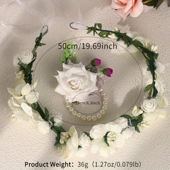 2Pk Flower Hairband Bracelet Wedding Tiara Crown Bridesmaid Gift