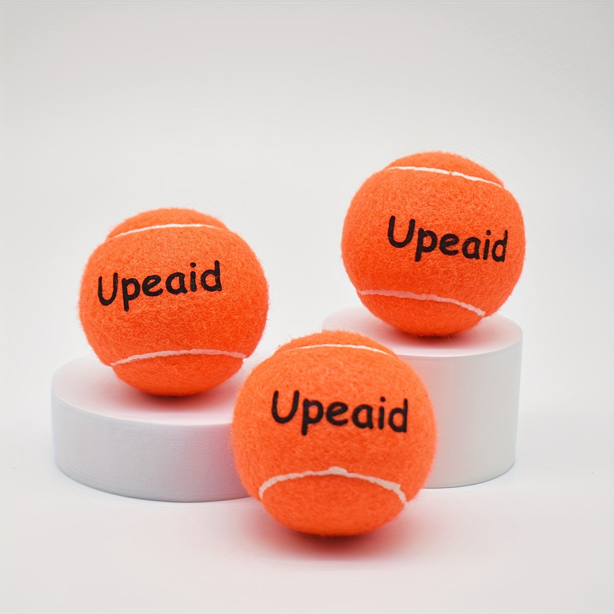 3pcs Rubber Tennis Balls Orange for Beginners Practicing