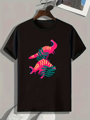 Dinosaurs Print Men's Graphic T shirt Casual Comfy Tees For Summer