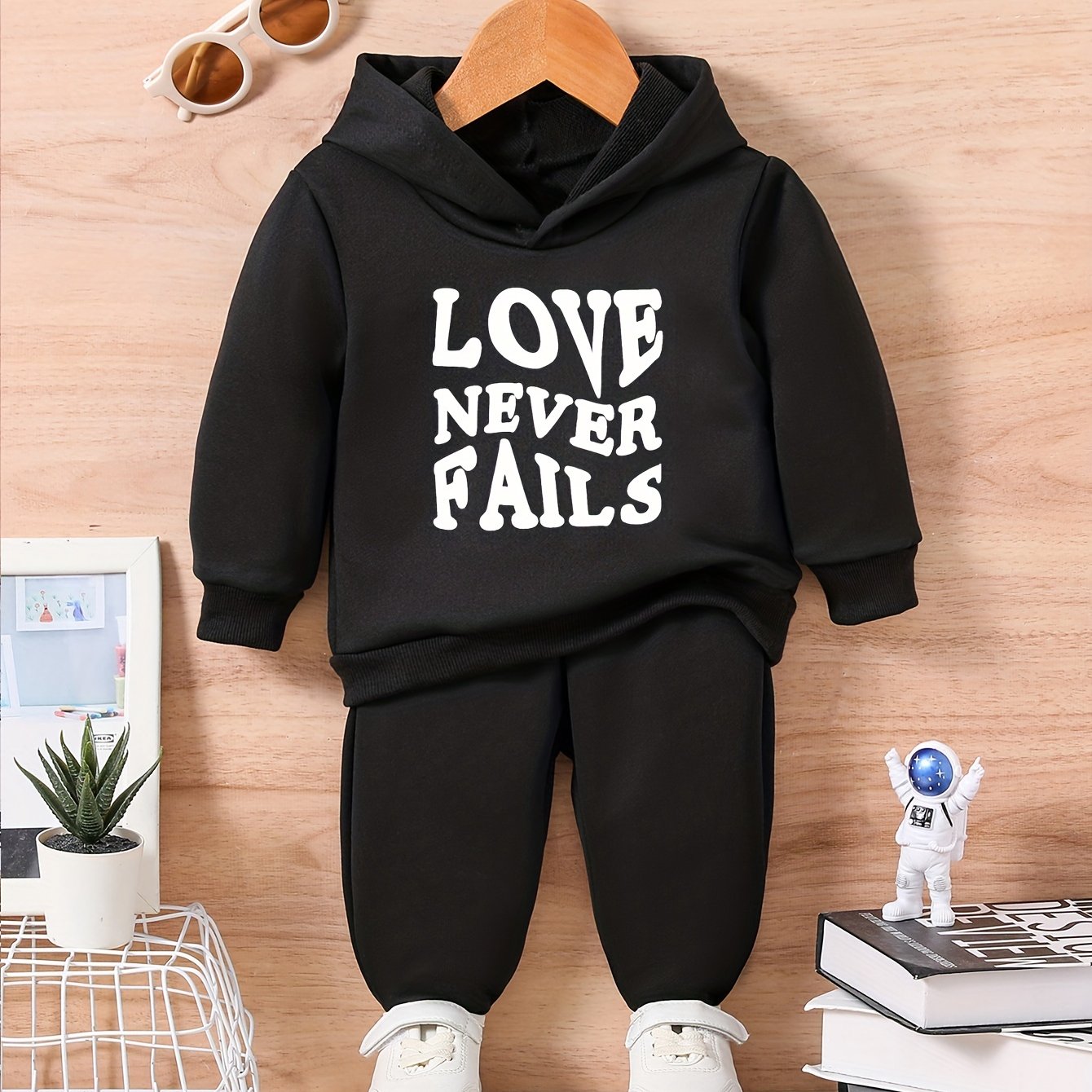 Baby Love Print Hoodie Trousers Set