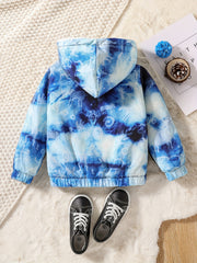 Boy's Tie Dye Lion Print Hooded Jacket