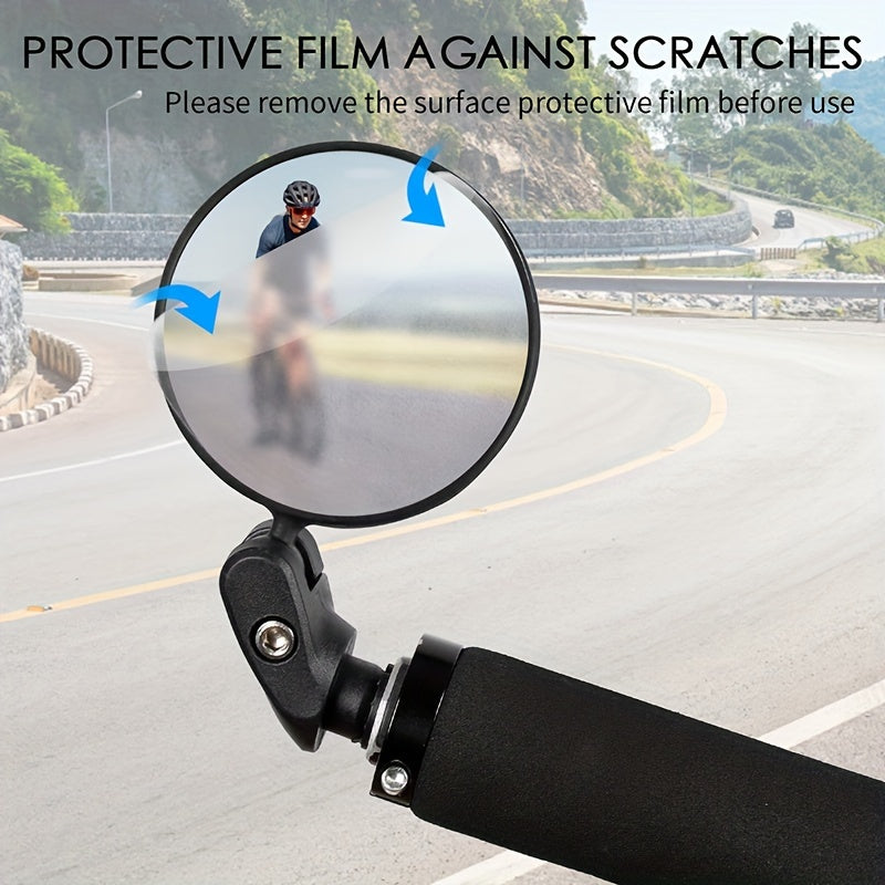 Bicycle Rearview Mirror Foldable Convex Mountain Bike Reflector Road Riding Bell