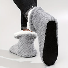 Men's Plush Cozy House Slippers Anti-slip Winter Indoor Shoes