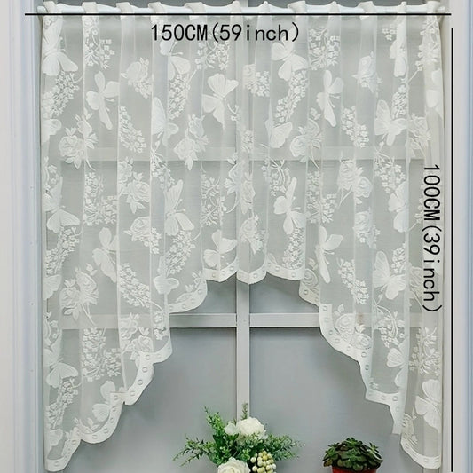 1PC Lace Butterfly Floret Curtain Window Decor Curtains Tulle Living Room