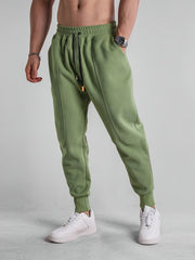 Men's Drawstring Solid Sweatpants Warm Casual Jogger Pants