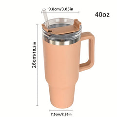 40oz Stainless Steel Water Bottle Leakproof Insulation Cup with Lid & Straw