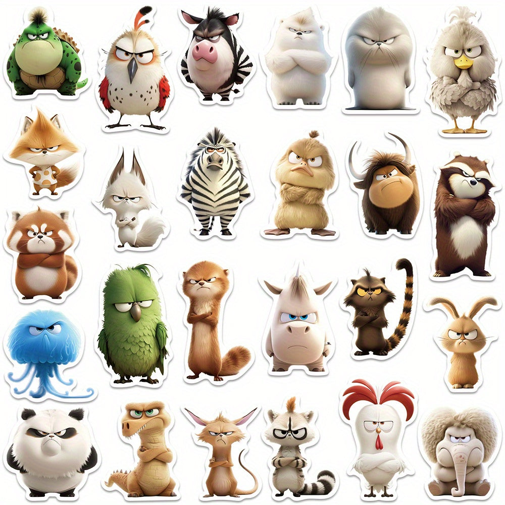 50pcs Angry Animal Stickers for DIY Crafts Christmas Books Suitcases