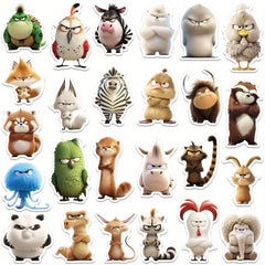 50pcs Angry Animal Stickers for DIY Crafts Christmas Books Suitcases