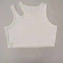 Sexy Sleeveless Tank Top Asymmetrical Neck for Summer