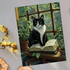 500pcs Wooden Jigsaw Puzzle Cow Cat on Bookshelf Adult Animal Theme