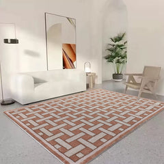 Plaid Sofa Area Rug Easy Care Foldable Machine Washable Cashmere Rug