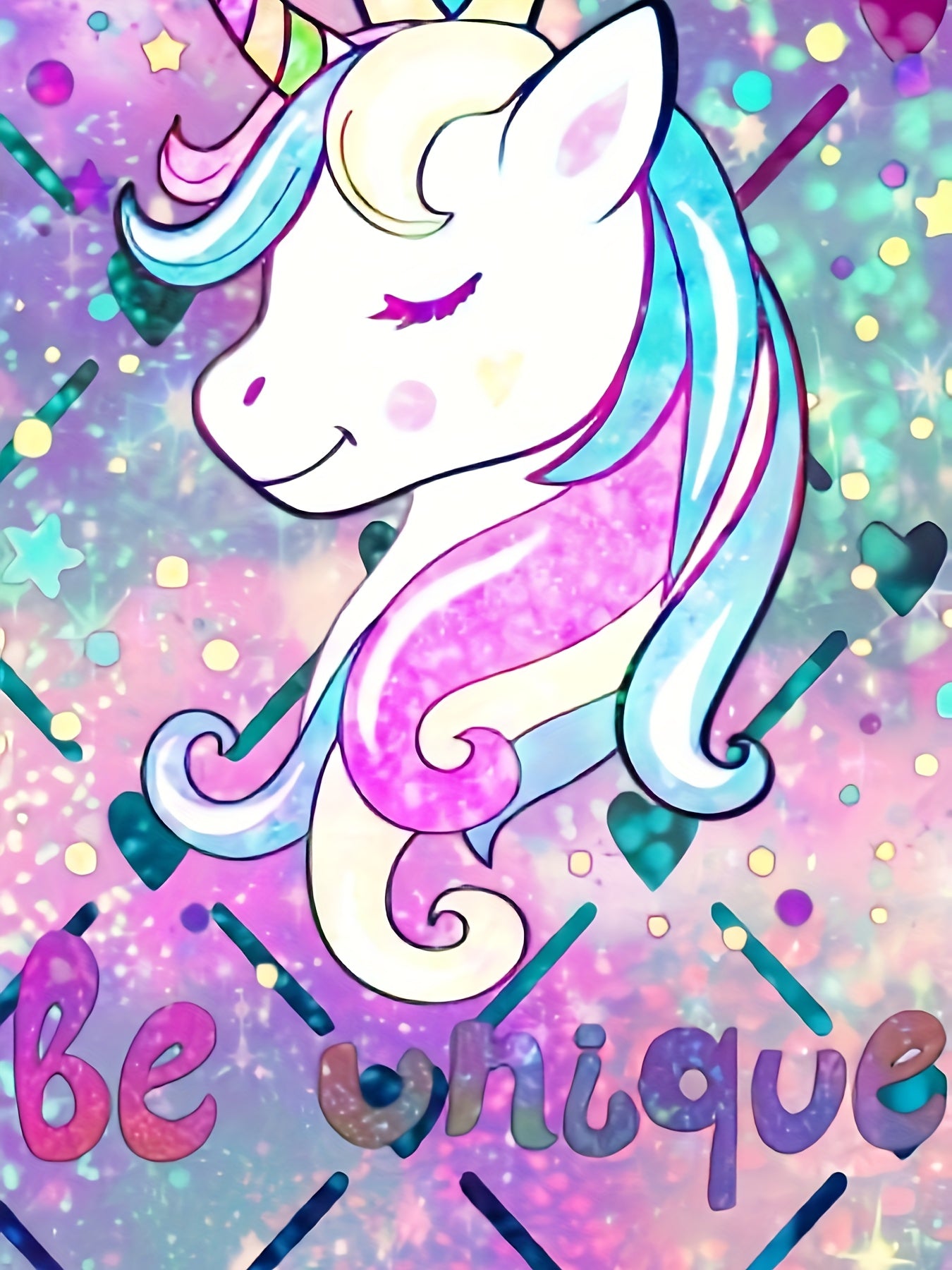 Girls Dreamy Unicorn Graphic Long Sleeve Dress