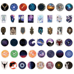 100pcs Zodiac Sign Stickers for Water Bottles Laptops Skateboards