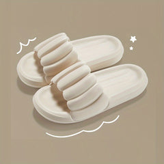 Men's Pumpkin Striped Platform Slides House Slippers