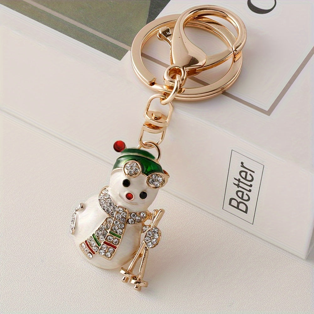 Christmas Tree Snowman Rabbit Keychain Pendant Decoration