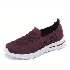 Women's Knitted Flat Shoes Soft Sole Slip On Sock Sneakers