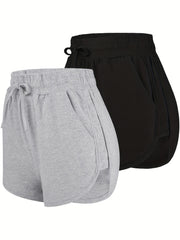 Women's Drawstring Yoga Shorts for Summer Fitness and Athleisure