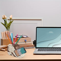 Elephant Pen Holder with Phone Holder and Desktop Storage