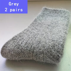 2 Pairs Fuzzy Socks Warm & Cozy Mid Tube Stockings