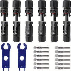 6 Pairs MC4 Waterproof Solar Panel Cable Connectors