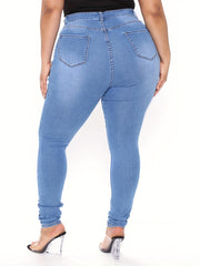 High Rise Stretchy Skinny Jeans for Plus Size Women